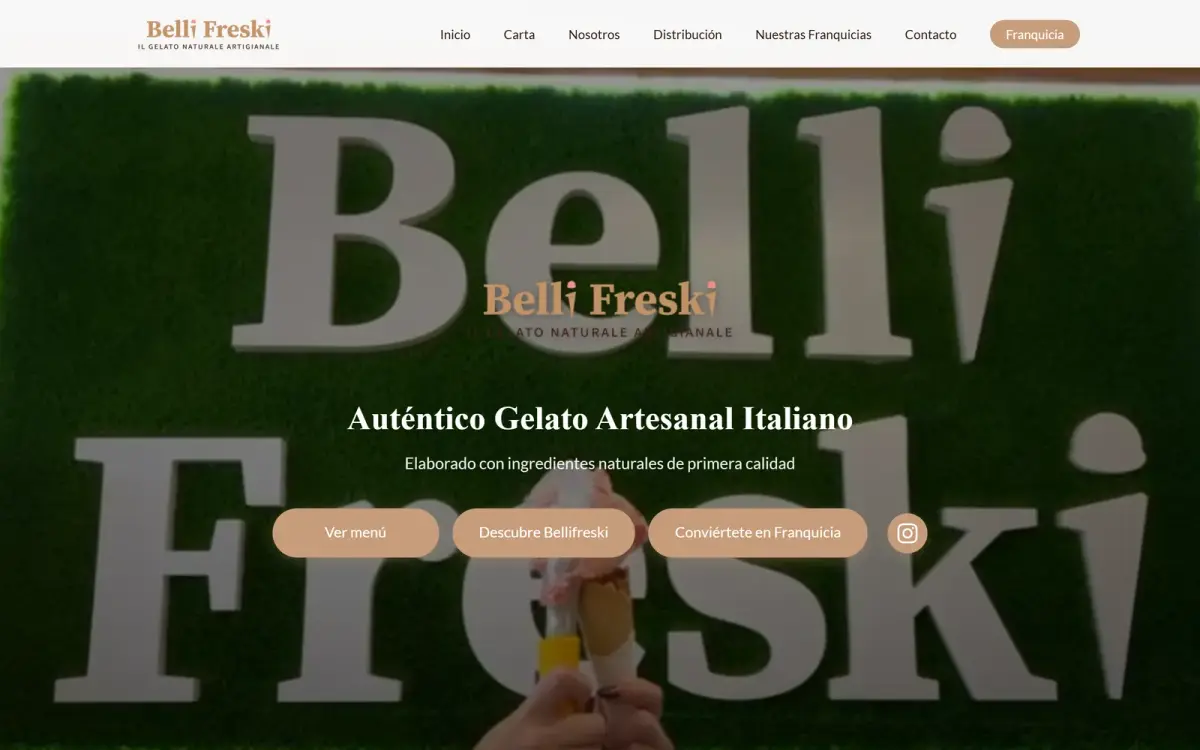 Diseño web para Belli Freski - Gelato artesanal italiano