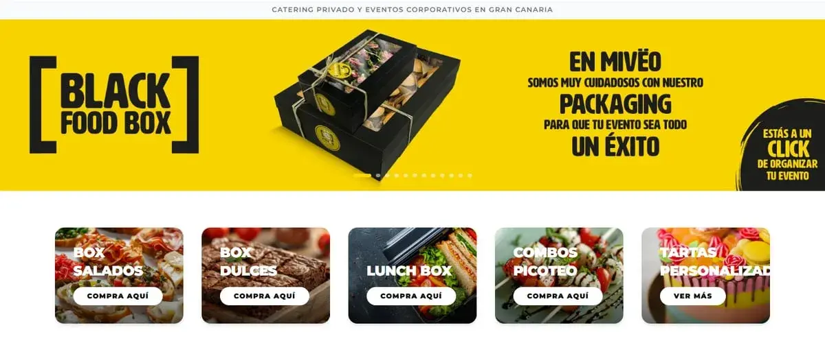 Diseño web para Miveo - Catering y eventos en Gran Canaria